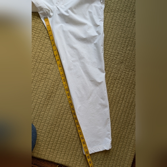 Lululemon Women's White Woven Stretch Pants Side Zipper Pocket Size 32 - Picture 12 of 16